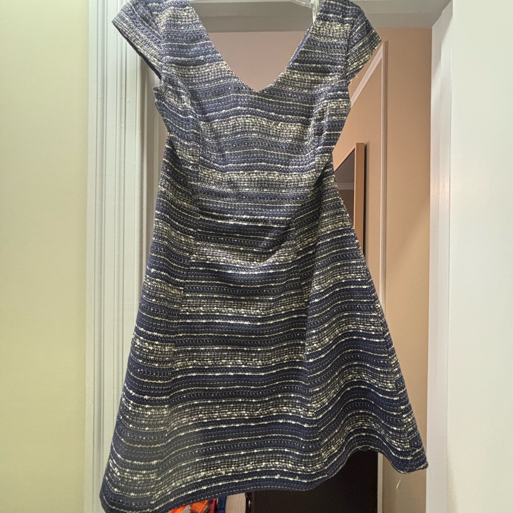 Lilly Pulitzer Navy and White metallic dress with matching jacket